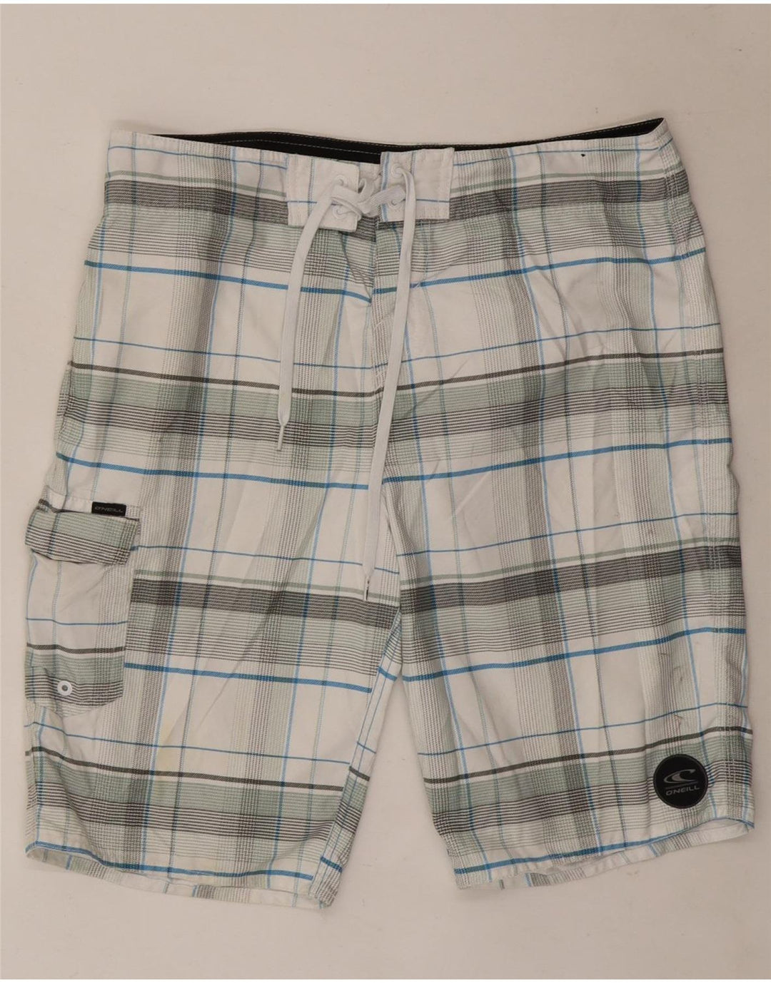 O'Neill Short de bain homme en polyester à carreaux blancs moyens
