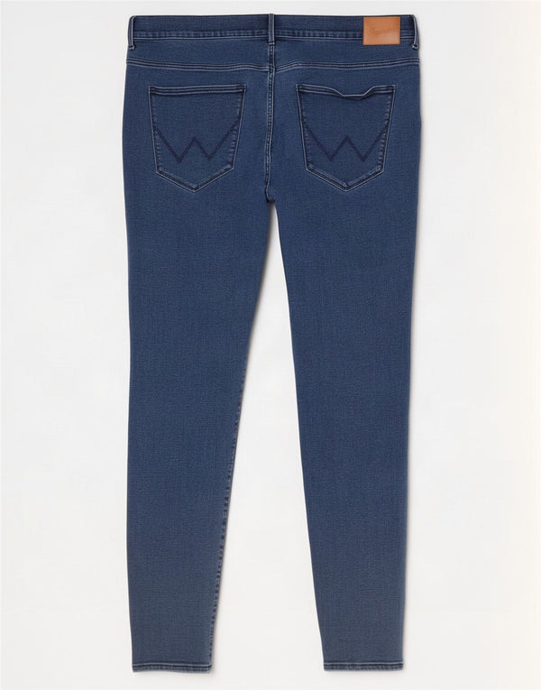 Wrangler Jean skinny taille haute pour femme W40 L32 Bleu coton