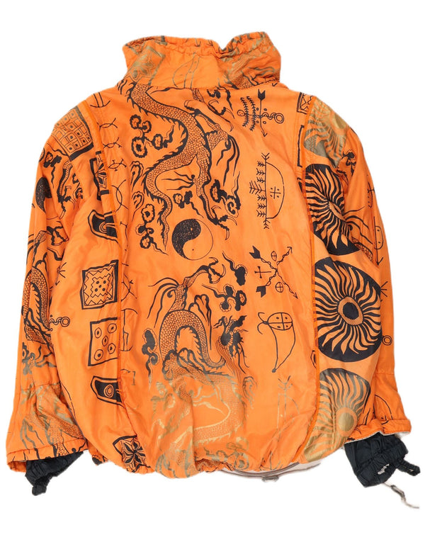 vintage Mens Liner Survêtement Top Veste UK 42 XL Orange Animal Print