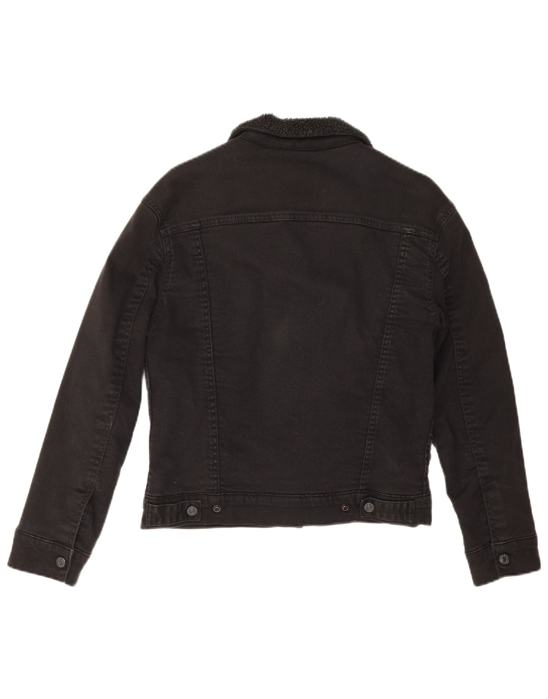 Levi's Veste en Jean Sherpa Femme UK 6 XS Noir Coton