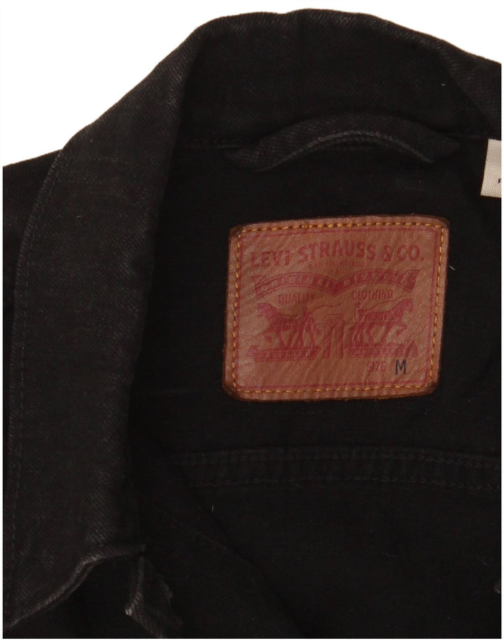 Levi's Veste en Jean Femme UK 14 Coton Noir Moyen
