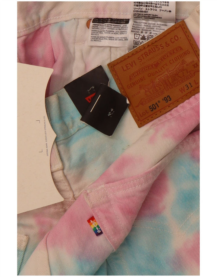 LEVI'S Short en Jean 501 W32 Homme Multicolore Moyen Tie Dye Coton