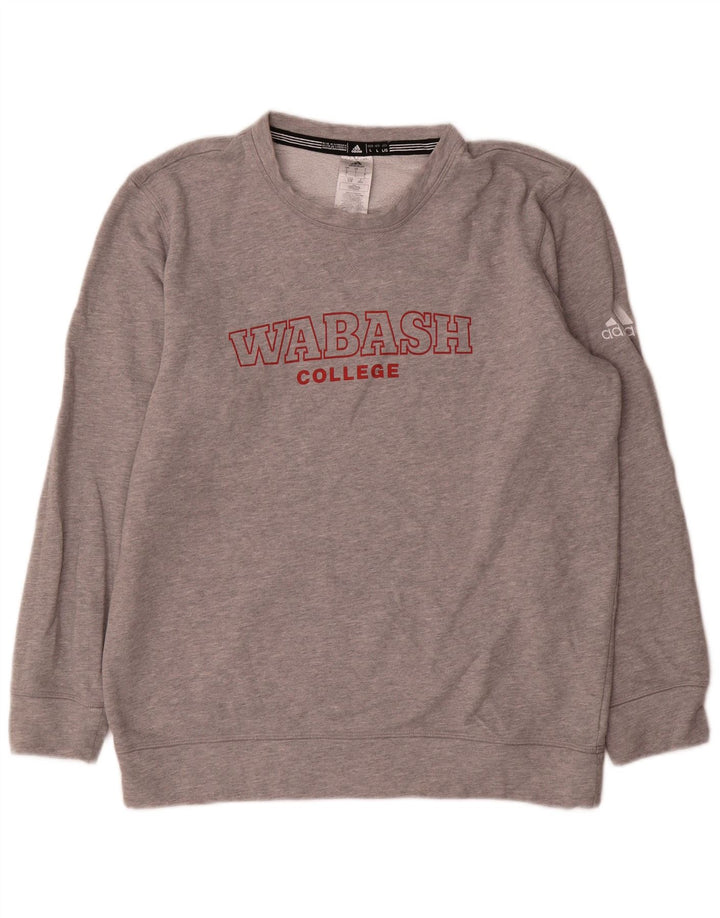 Adidas Pull graphique pour homme en coton gris Taille L