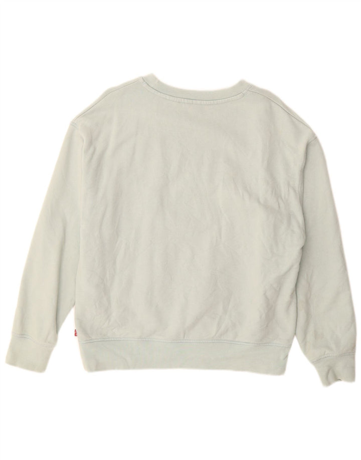 Levi's Sweat-Shirt Graphique Femme UK 14 Coton Turquoise Moyen