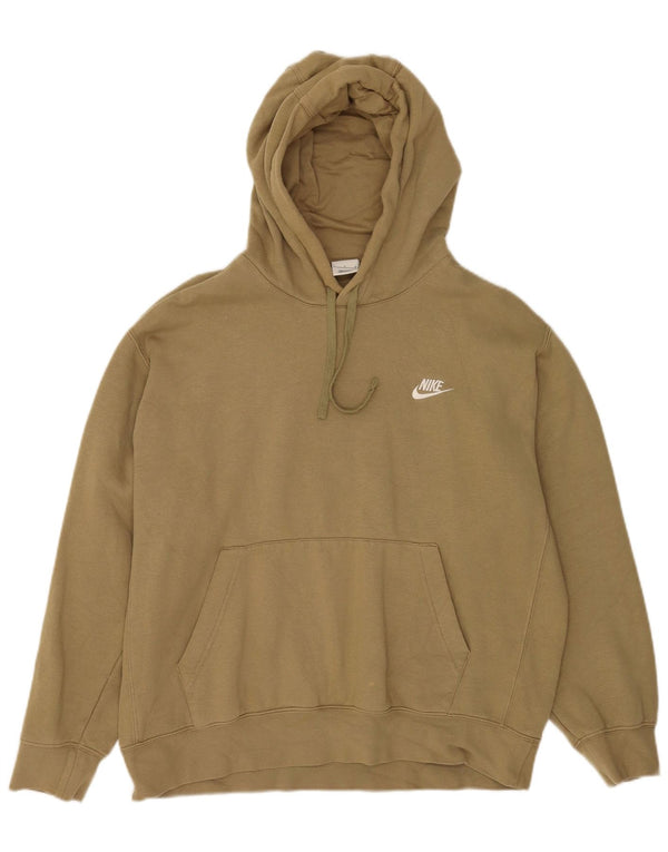 Nike Pull à capuche surdimensionné pour femme UK 16 Grand coton kaki