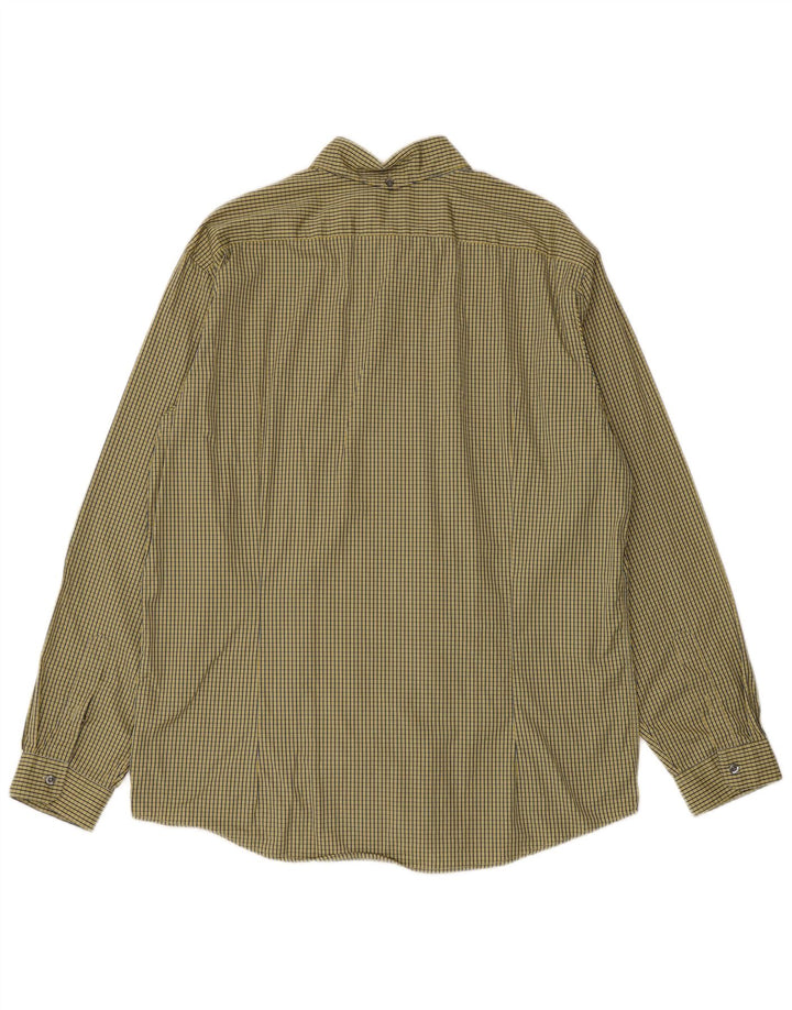 Lacoste Chemise Homme Taille 44 XL Jaune Check Coton