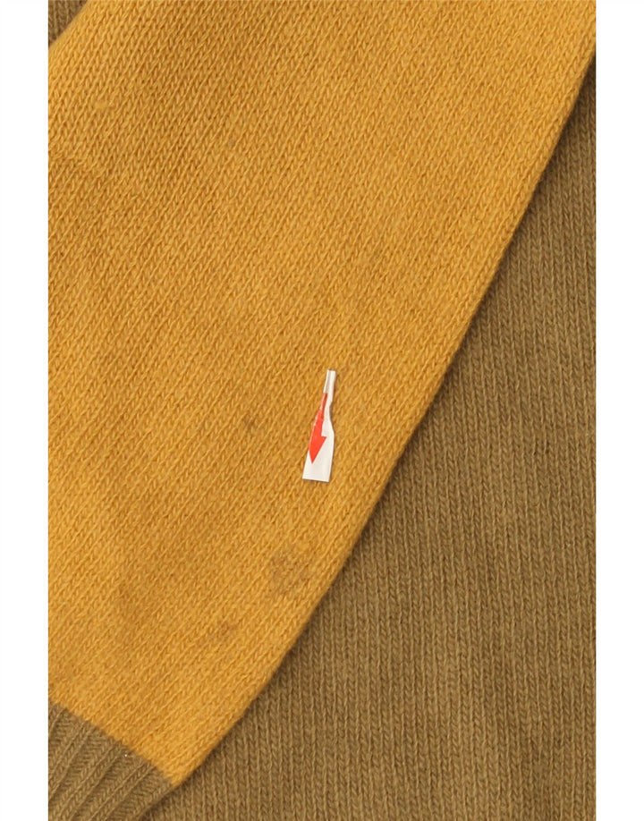 Stefanel Pull à col rond pour homme IT 52 Large Kaki en laine color block