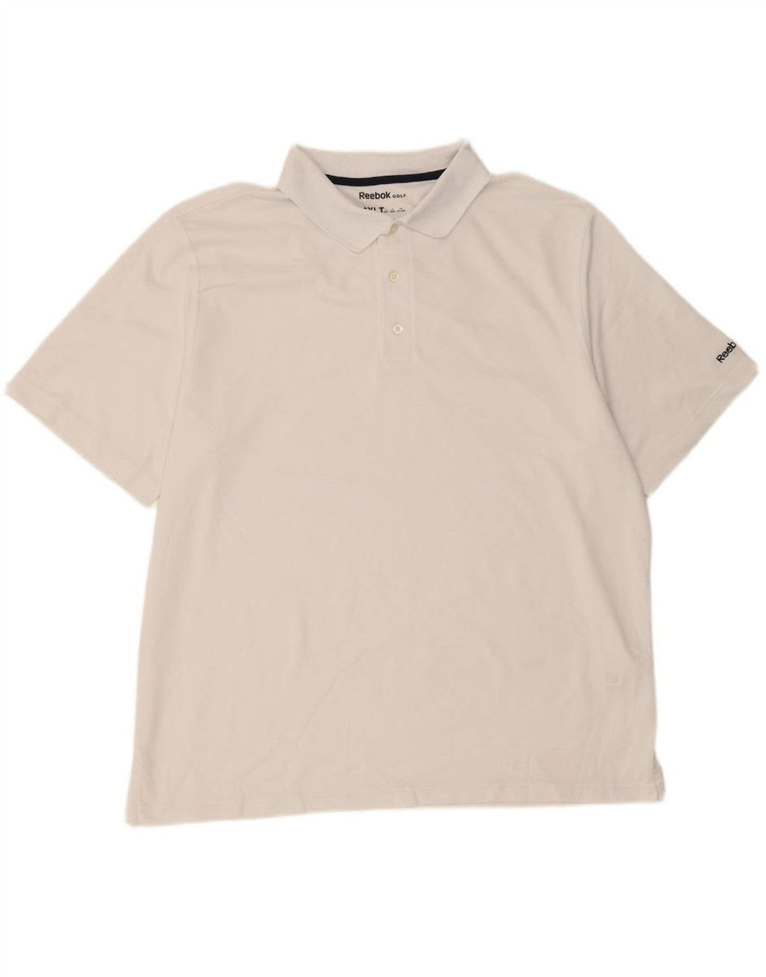 REEBOK Mens Tall Polo Shirt 2XL White Polyester
