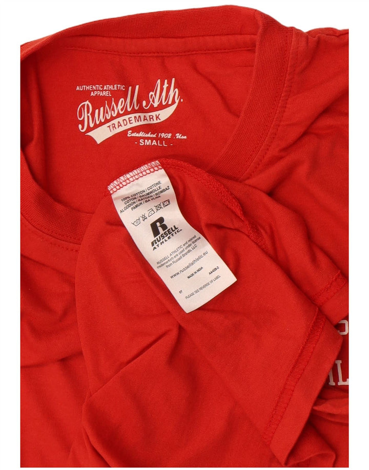 Russell Athletic T-shirt graphique pour homme en coton rouge Taille S