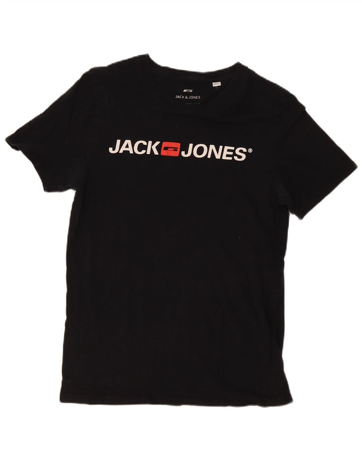 Jack & Jones T-Shirt Graphique Homme Noir Moyen Coton