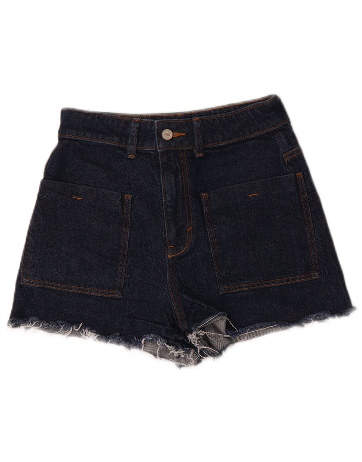 ZARA Womens Denim Shorts EU 38 Small W28  Navy Blue Cotton
