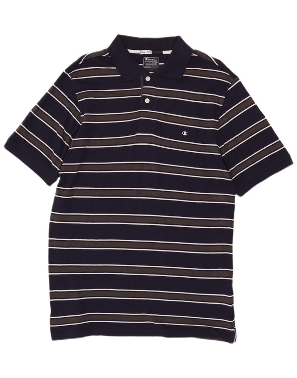Champion Polo Easy Fit pour homme en coton rayé bleu marine Taille L
