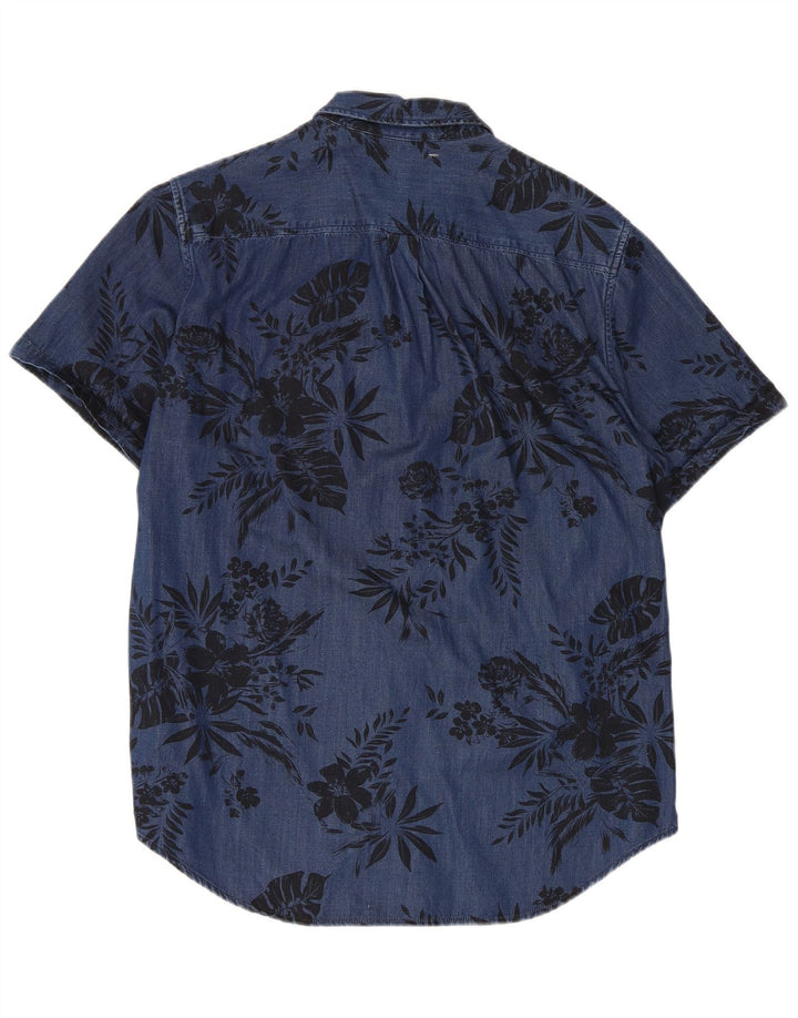 Superdry Chemise à Manches Courtes Homme Bleu Floral Viscose