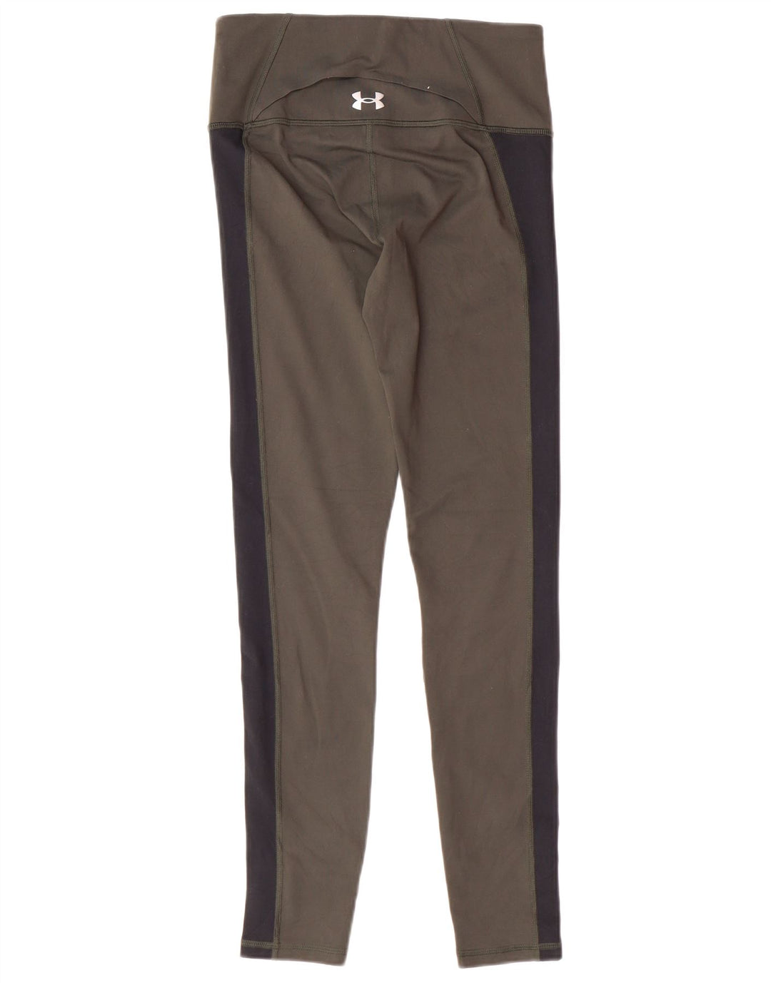 UNDER ARMOUR Leggings Femme UK 10 Petit Kaki Colorblock Polyester