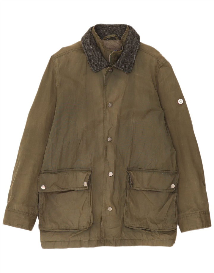 Ben Sherman Veste en coton ciré pour homme UK 38 Coton kaki moyen