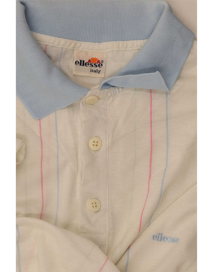 Ellesse Polo Homme Coton Rayé Blanc Moyen