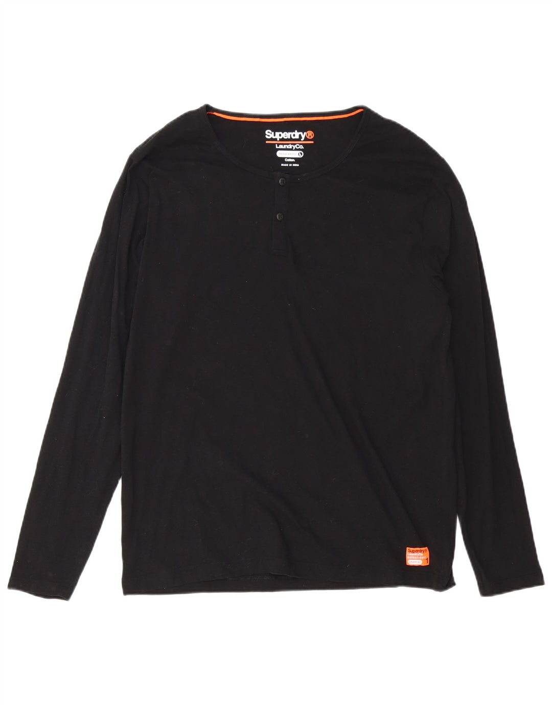 Superdry Haut coupe classique à manches longues 2XL en coton noir pour homme