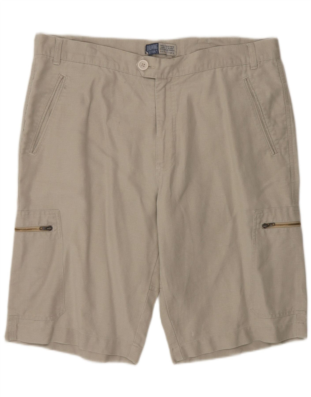 VINTAGE Mens Cargo Shorts Large W34 Beige Cotton Vintage Vintage and Second-Hand Vintage from Messina Hembry 