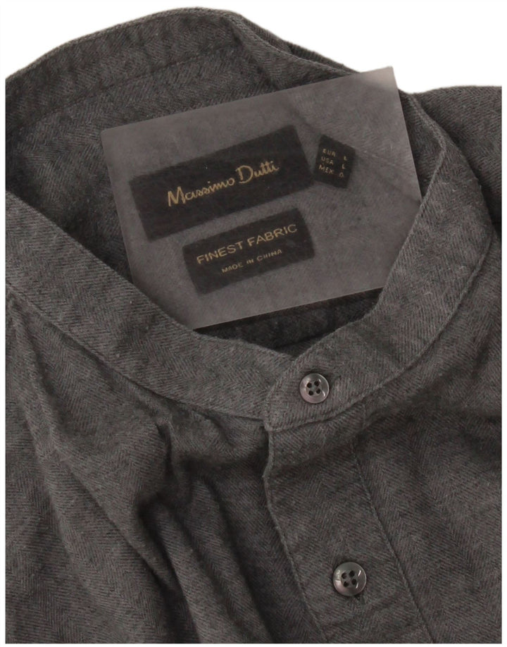 Massimo Dutti Chemise Homme Grand Gris Chevrons