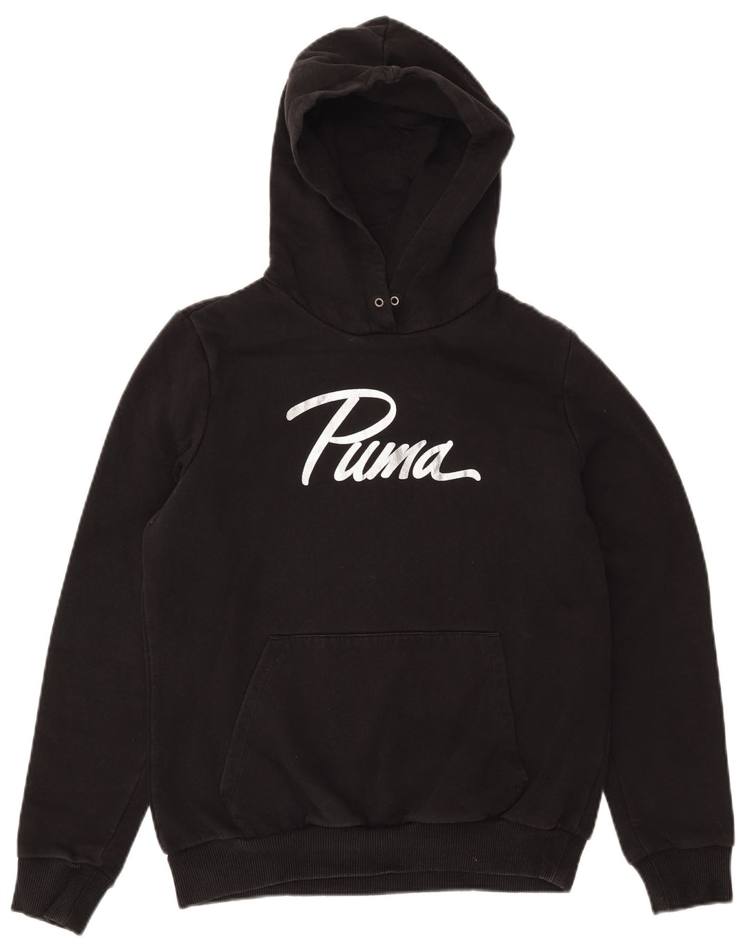 PUMA Pull à capuche graphique pour femme UK 14 Coton noir moyen