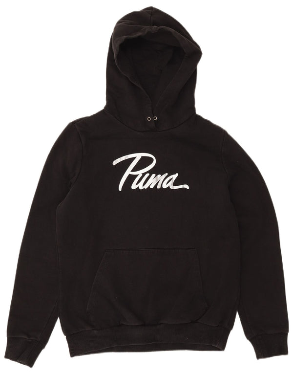 PUMA Pull à capuche graphique pour femme UK 14 Coton noir moyen