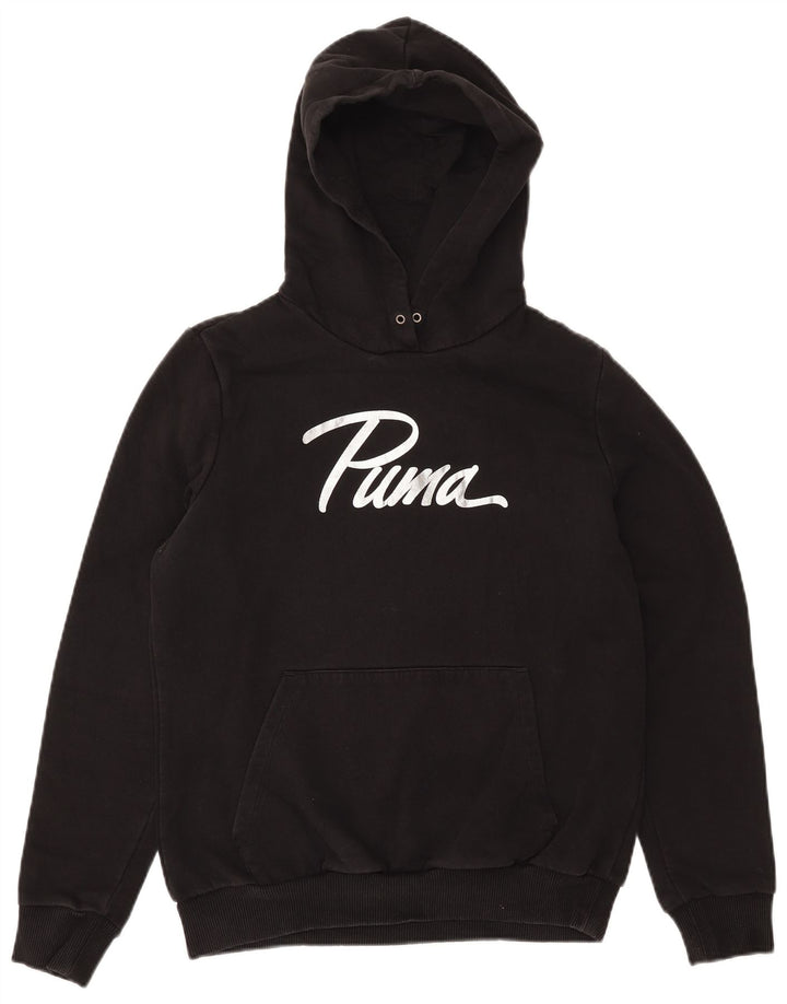 PUMA Pull à capuche graphique pour femme UK 14 Coton noir moyen