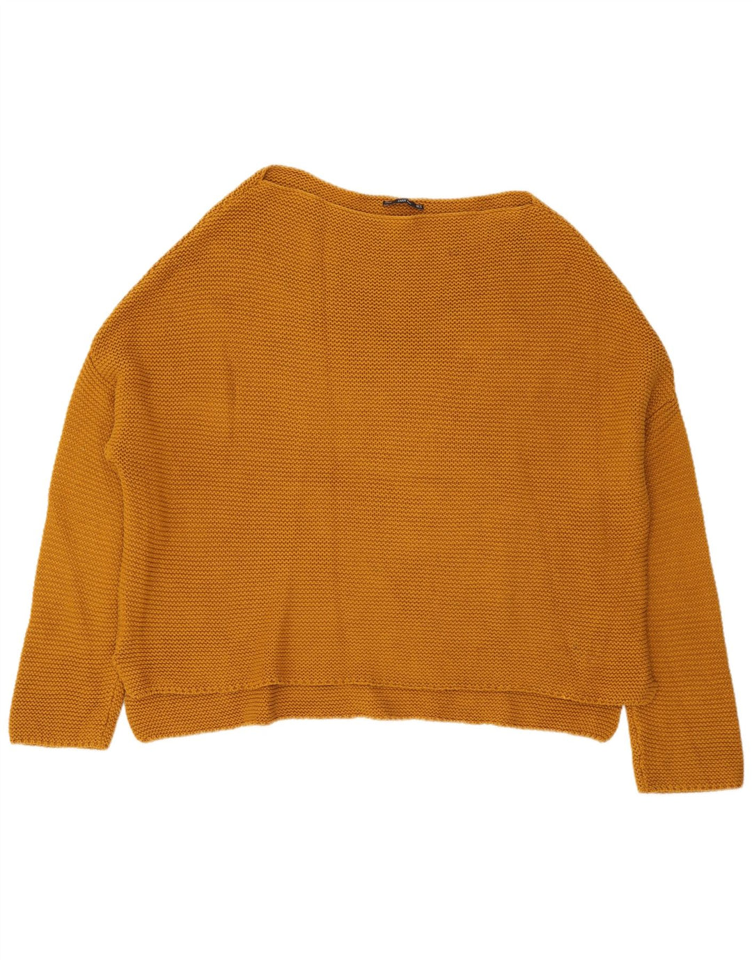 Zara Pull surdimensionné à col bateau pour femme UK 14 Jaune moyen