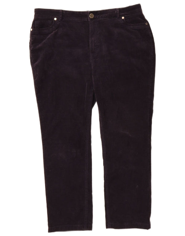 Marks & Spencer Pantalon droit décontracté pour femme UK 16 Large W34 L26 Navy Bl