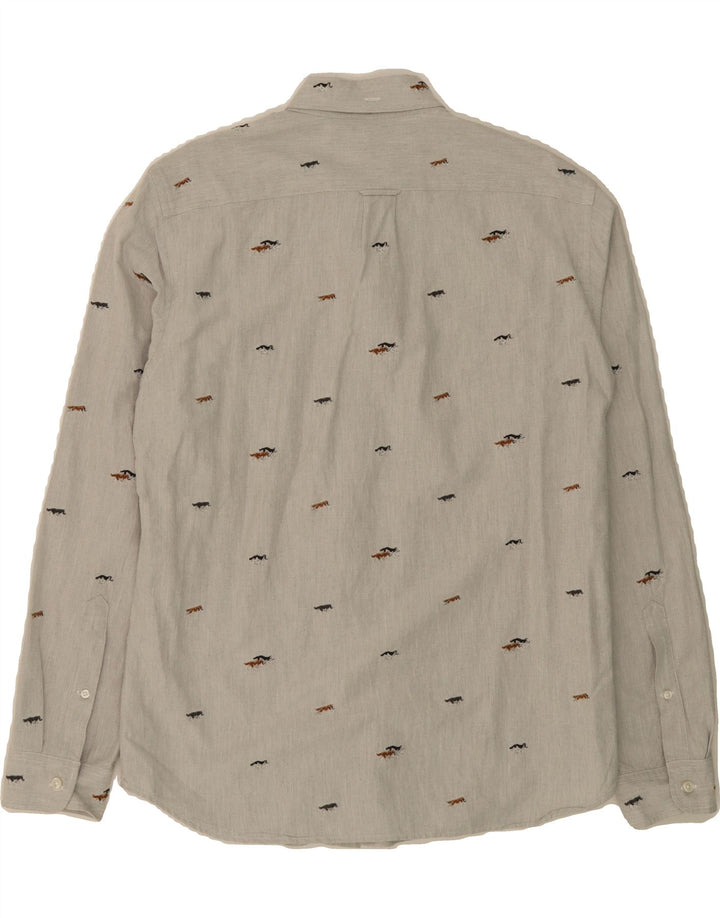 J. CREW Mens Slim Shirt Medium Grey Cotton Vintage J. Crew and Second-Hand J. Crew from Messina Hembry 