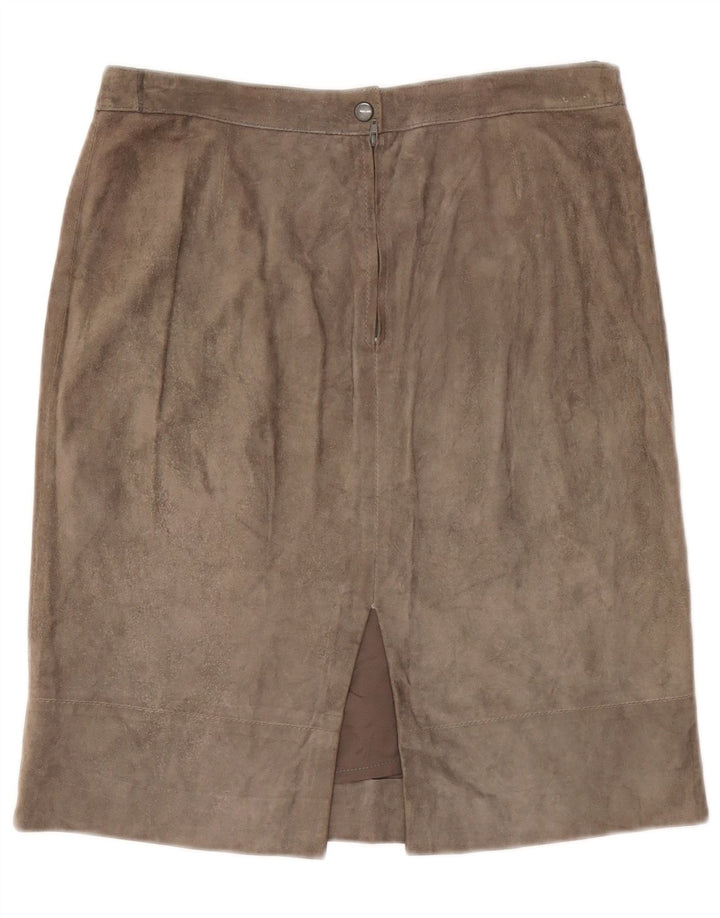 jupe en daim femme vintage W30 gris moyen