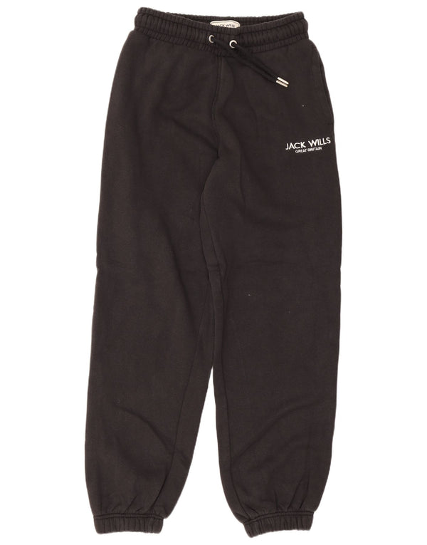 Jack Wills Pantalon de survêtement pour femme Joggers UK 8 Small Noir Coton