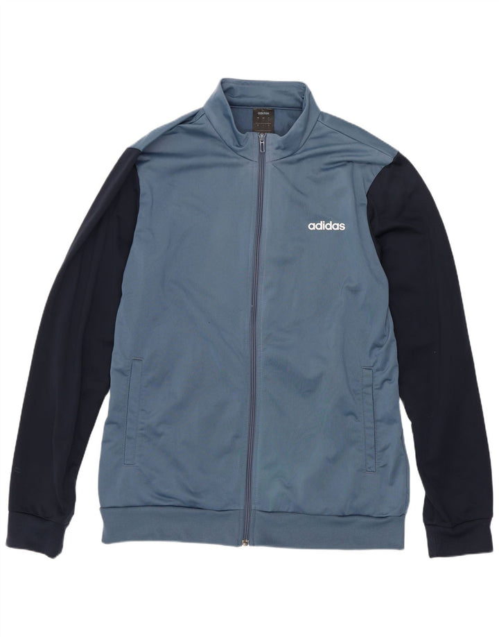 Adidas Veste de survêtement graphique pour hommes, grand bleu, polyester color block