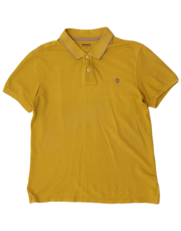 Timberland Polo Slim Fit à Manches Courtes pour Hommes en Coton Jaune Large