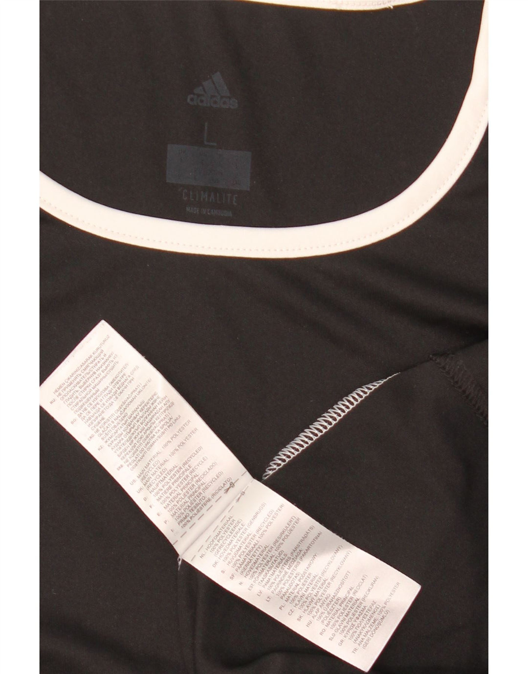 Adidas Hommes Climalite T-Shirt Haut Large Noir Colorblock Polyester