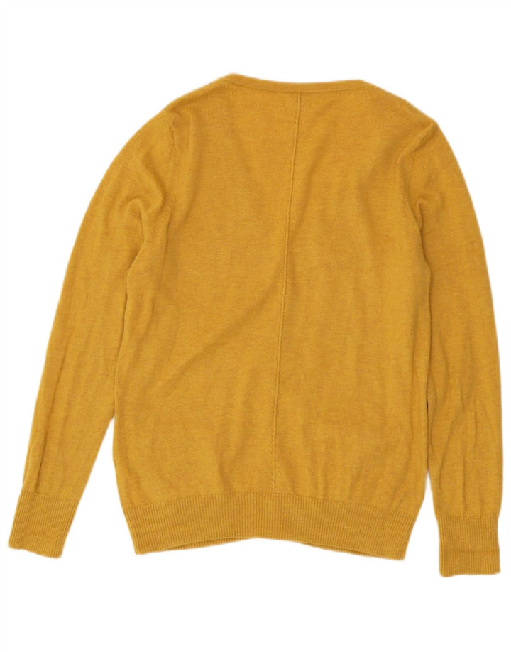 Fat Face Cardigan pour femme en laine jaune moyen UK 12