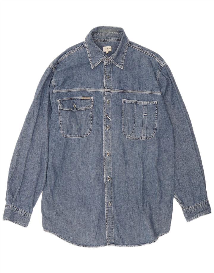 Calvin Klein Chemise en jean pour homme en coton bleu moyen