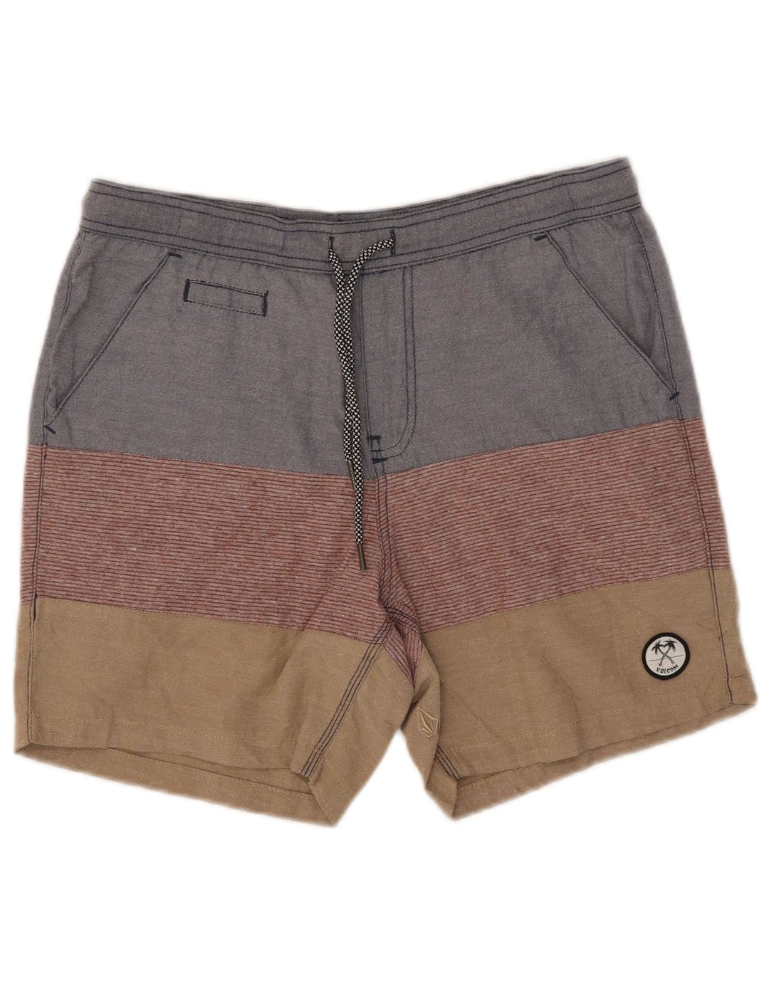Volcom Short décontracté pour homme W32 en coton color block multicolore moyen