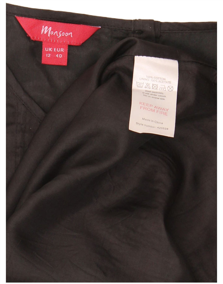 Monsoon Robe fourreau pour femme UK 42 en coton noir moyen