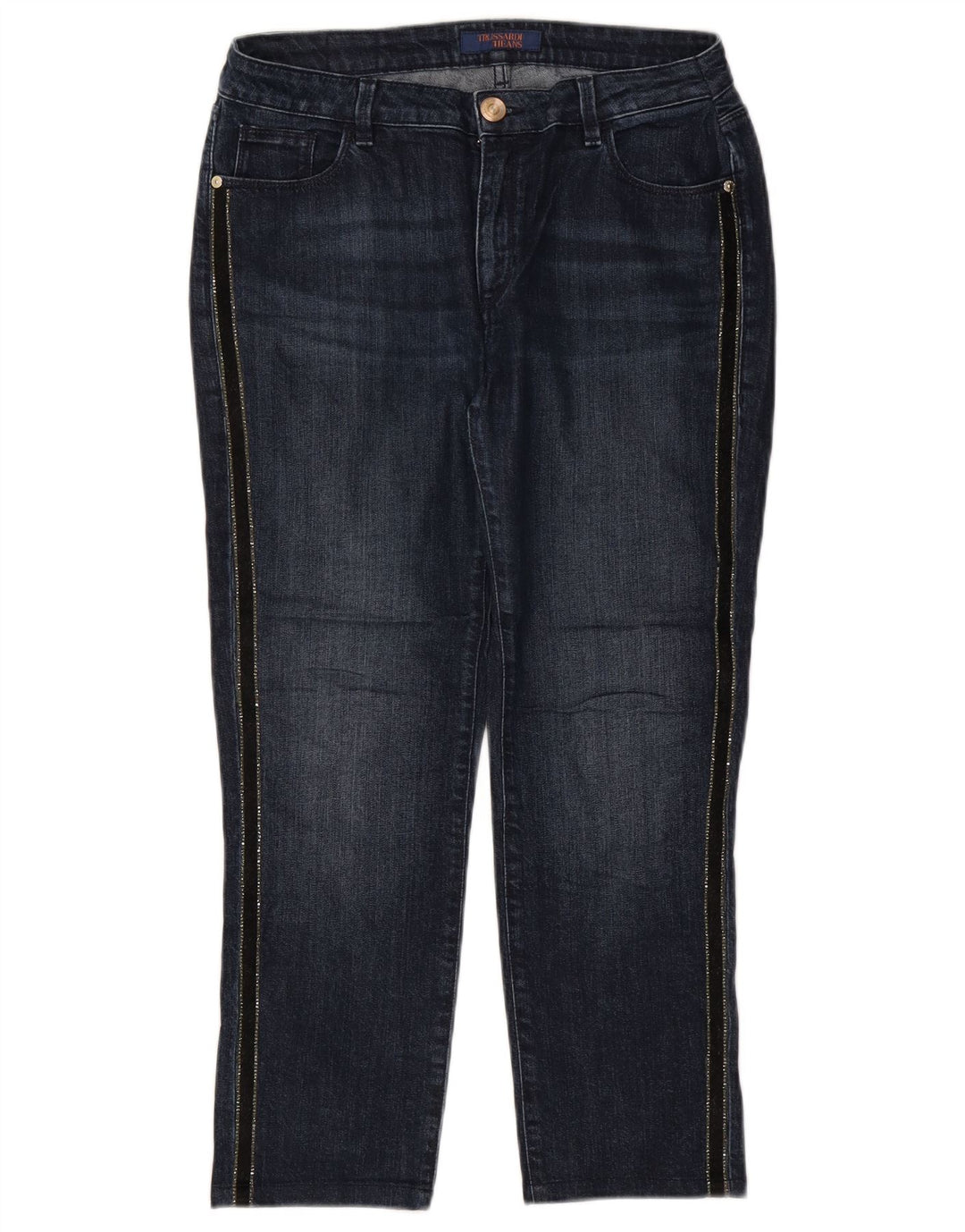 TRUSSARDI Jean Court W30 L24 Bleu Marine Coton Femme