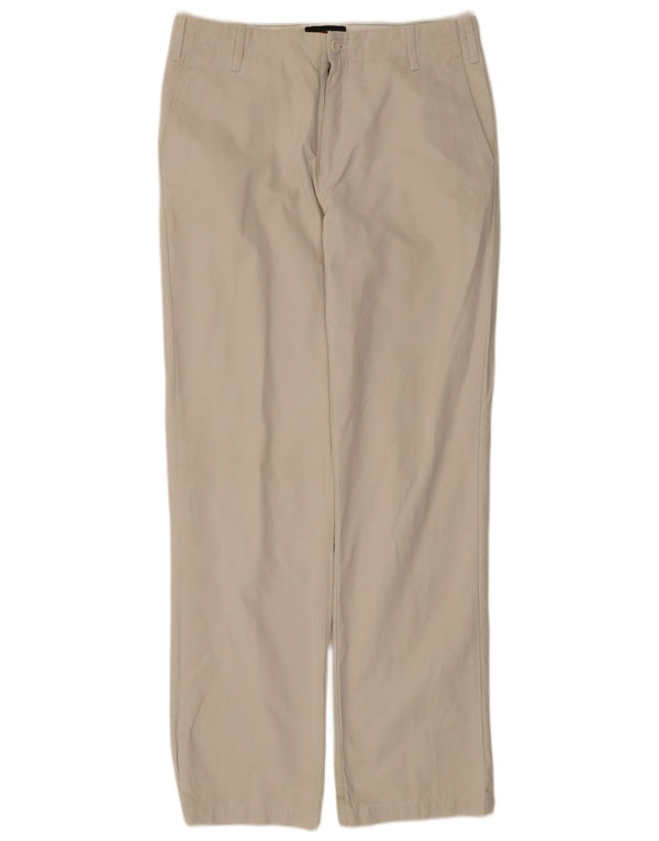 Zara Pantalon Chino Droit Homme EU 42 Large W32 L34 Coton Beige