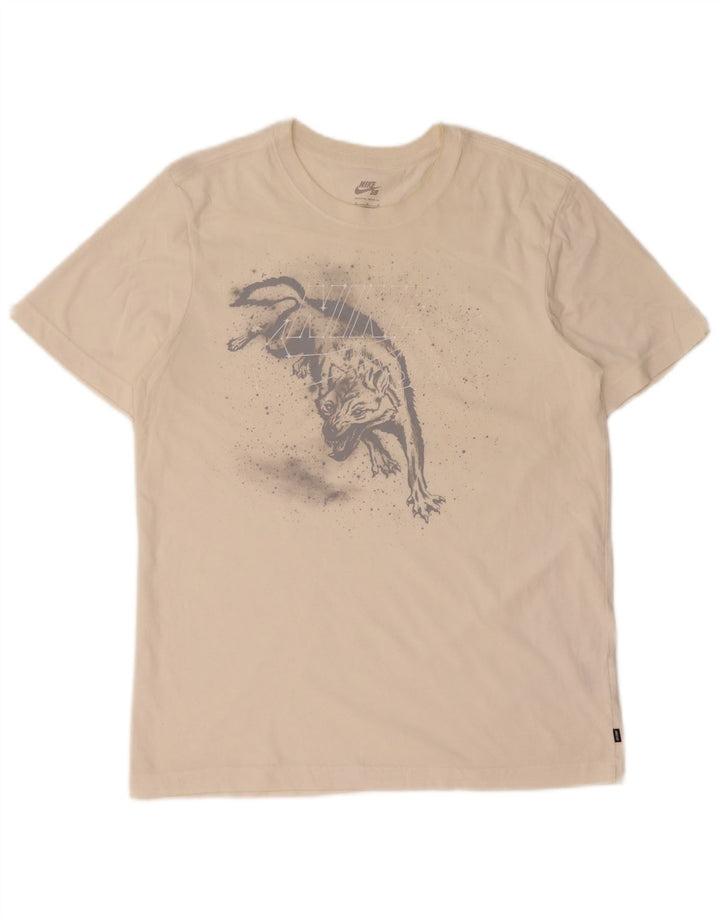 Nike Hommes Dri Fit Graphic T-Shirt Haut Blanc Moyen Coton