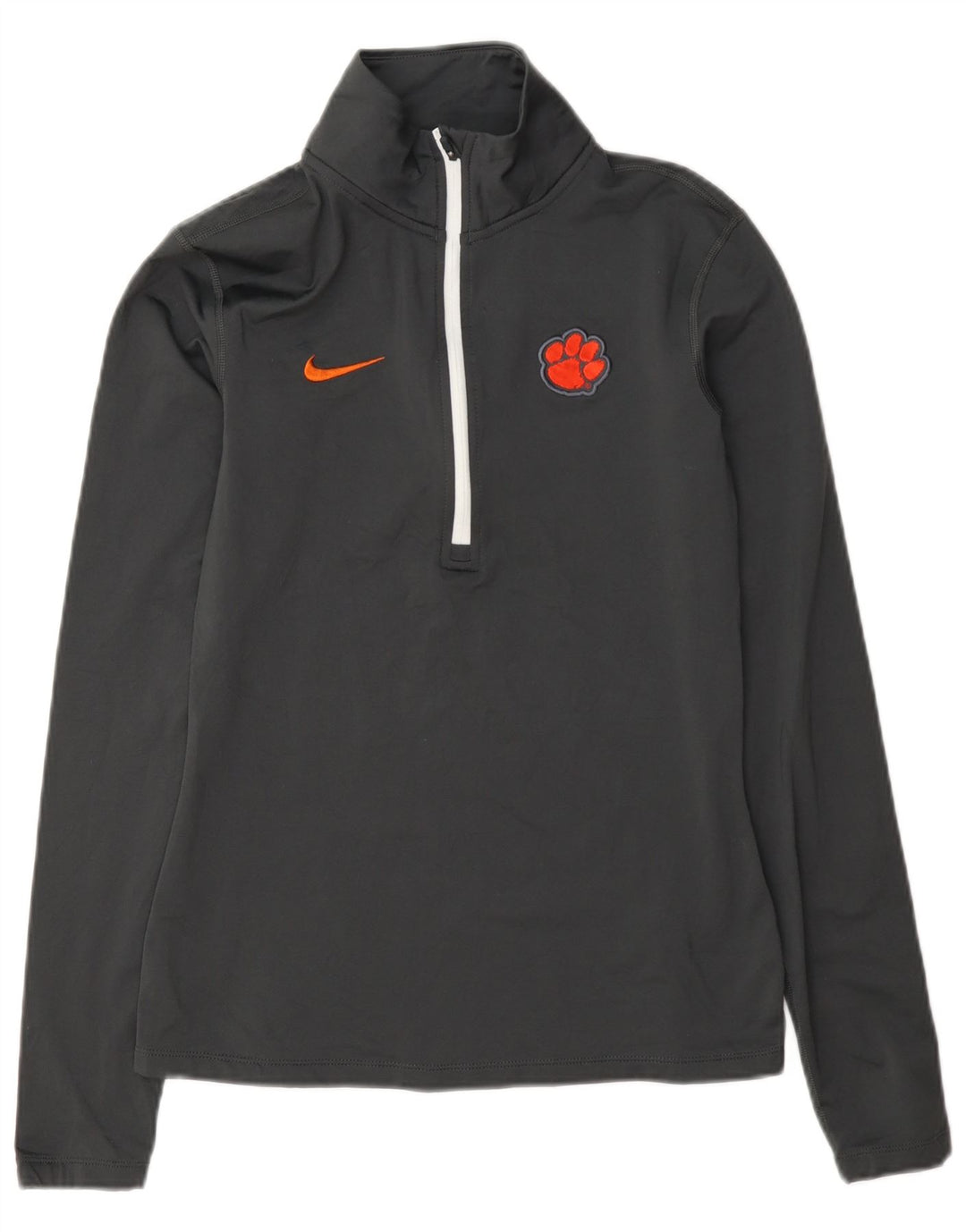Nike Femme Clemson Tigers Pull Survêtement Top UK 12 Gris Moyen Rayé