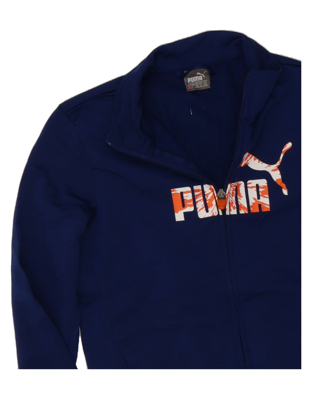 PUMA Boys Graphic Tracksuit Top Jacket 7-8 Years Small  Navy Blue Vintage Puma and Second-Hand Puma from Messina Hembry 