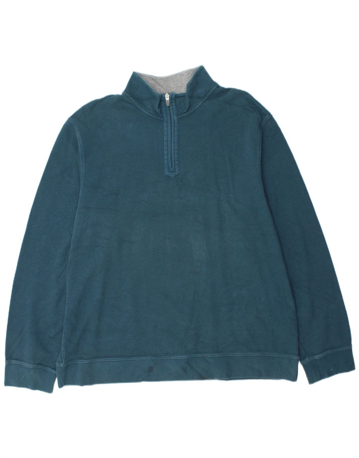 IZOD Sweat-Shirt Col Zippé Homme 2XL Bleu Coton