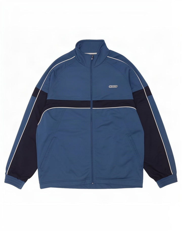 Lotto Veste de survêtement pour homme Taille L Bleu marine Colorblock Polyester