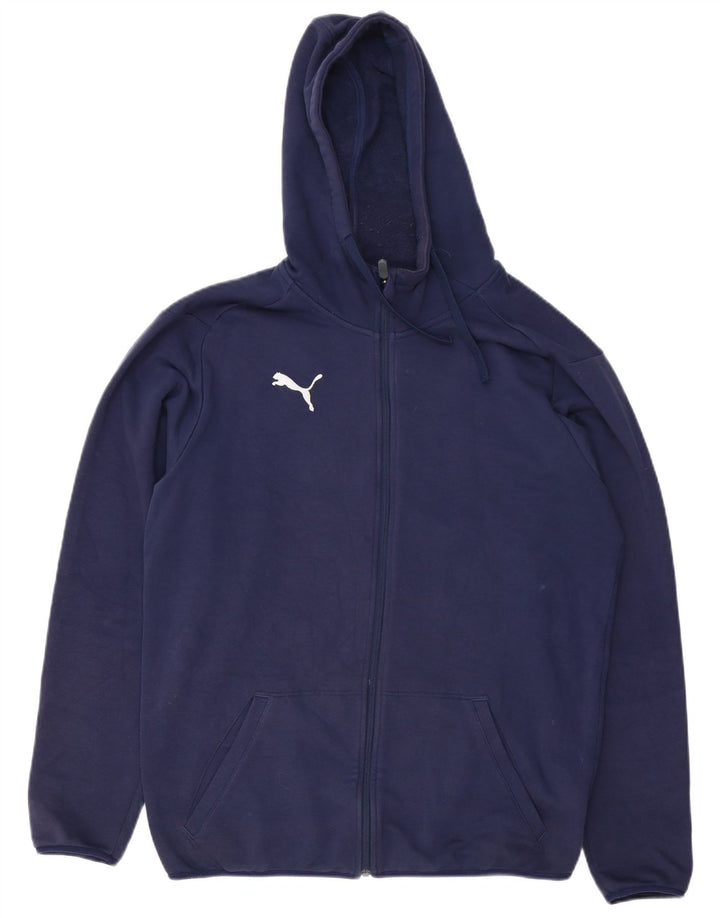 Puma Sweat à Capuche Zippé Homme Bleu Marine Moyen Coton