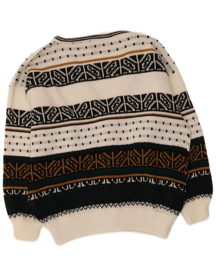 vintage Mens Cardigan Sweater Grand Multicolore Fair Isle