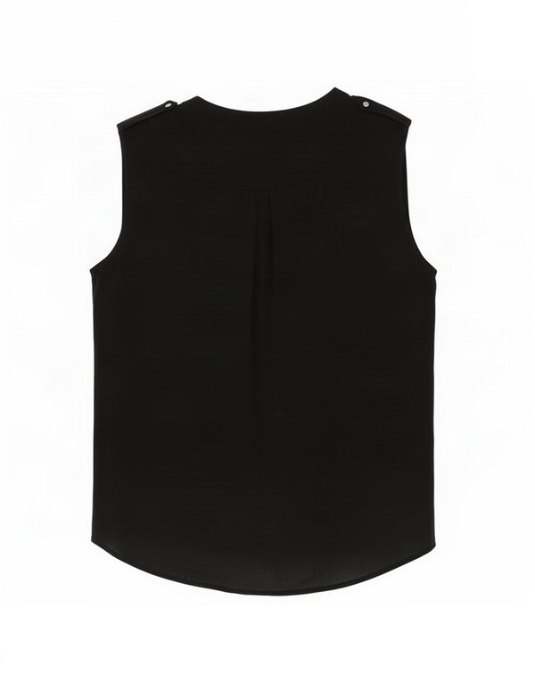 Zara Chemisier sans manches pour femme UK 44 Noir moyen