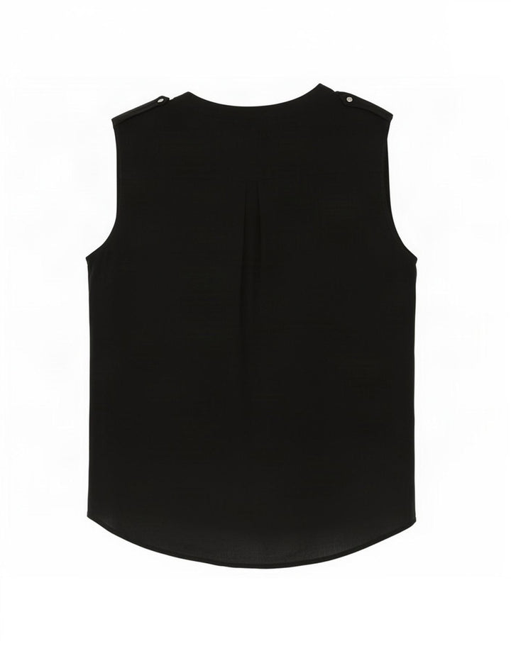 Zara Chemisier sans manches pour femme UK 44 Noir moyen