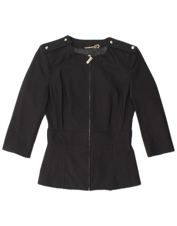 ELISABETTA FRANCHI Veste blazer à manches 3/4 pour femme IT 42 Noir moyen